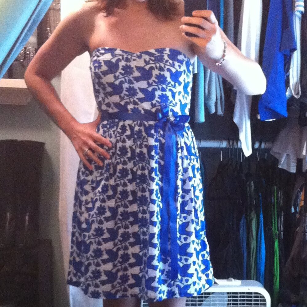 Old Navy blue floral party dress 10